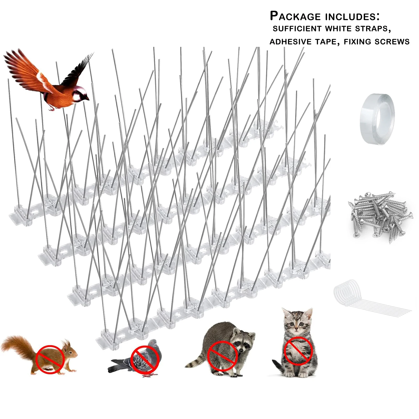 Шипы для птиц из нержавеющей стали длиной 118/137 дюймов средства отпугивания на