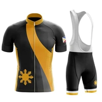 2022 team philippines summer mens short sleeve cycling jersey with bib shorts set