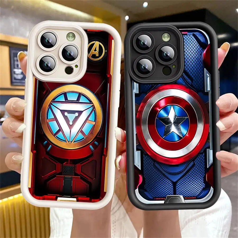 Marvel Ironman Sipiderman Phone Case for Apple iphone 16 pro max XR XS Max 11 13 X 14 Plus 15 12 Pro Luxury Soft Cover