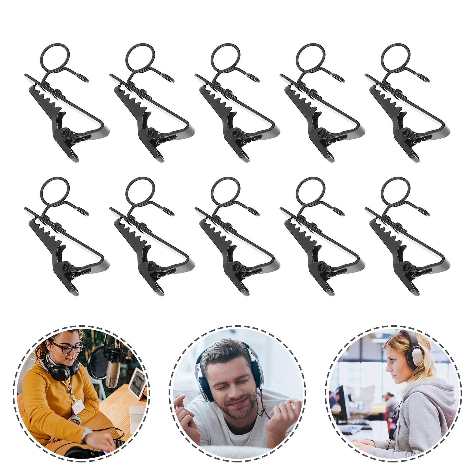 

Clip Mic Microphone Clips Lapel Lavalier Metal Holder Collar Tie Mini Wire Wireless Holders