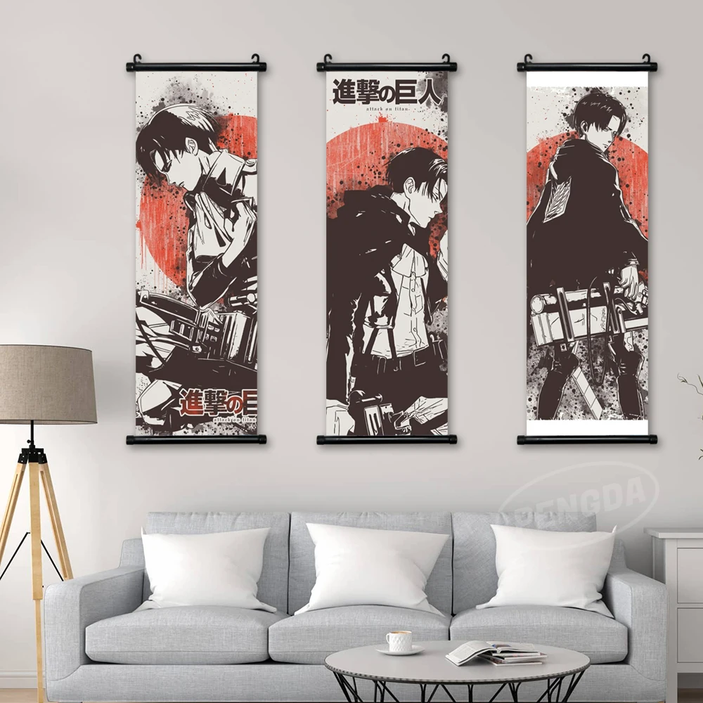 Винтажные картины манга Атака Титанов для гостиной Декор холст подвесной постер