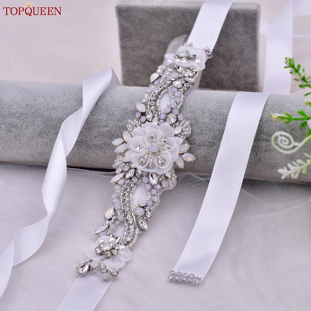 TOPQUEEN S73 свадебный цветок опал алмаз пояс с аппликацией Свадебные аксессуары