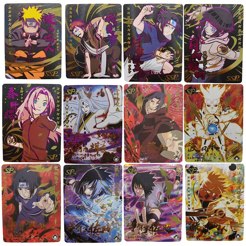 

Anime NARUTO Kawaii SP Refractive Flash Uchiha Sasuke Uchiha Itachi Namikaze Minato Toys for Boys Collection Card Birthday Gift