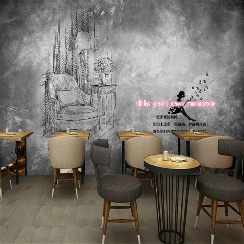 

Retro Gray Cement Wall Background Wall Paper 3D Cafe Restaurant Lounge Bar Industrial Decor Mural Wallpaper 3D Papel De Parede