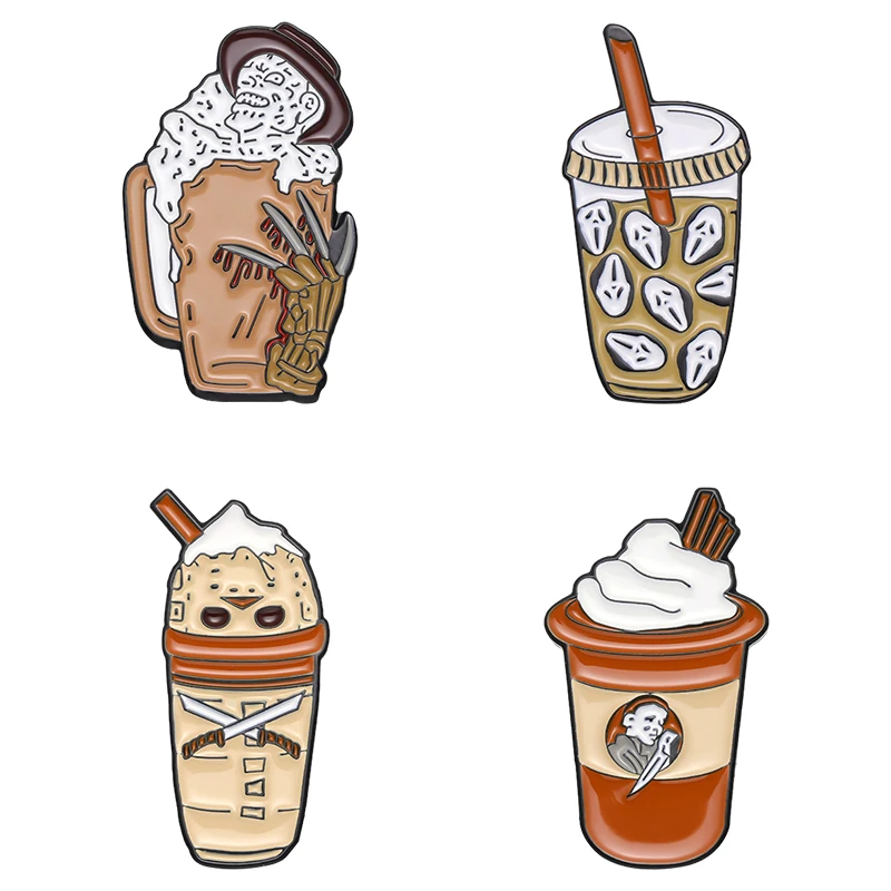 

4 шт./набор, эмалированная брошь в виде молочного чая