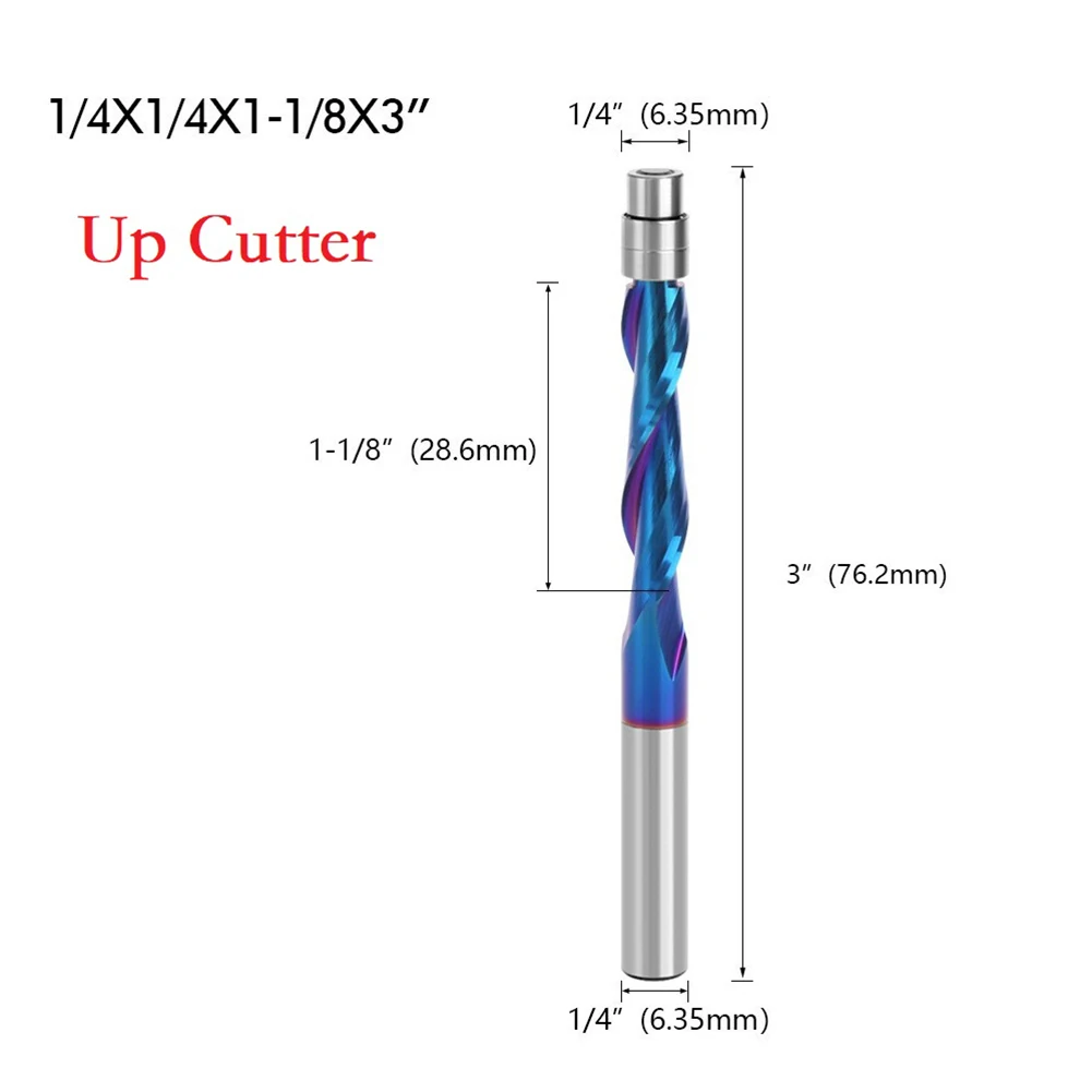 

Milling Cutters Router Bit Wood Bit Woodworking Tool 6.35mm Shank End Mill Flush Trim Bit Flute Straight For Wood