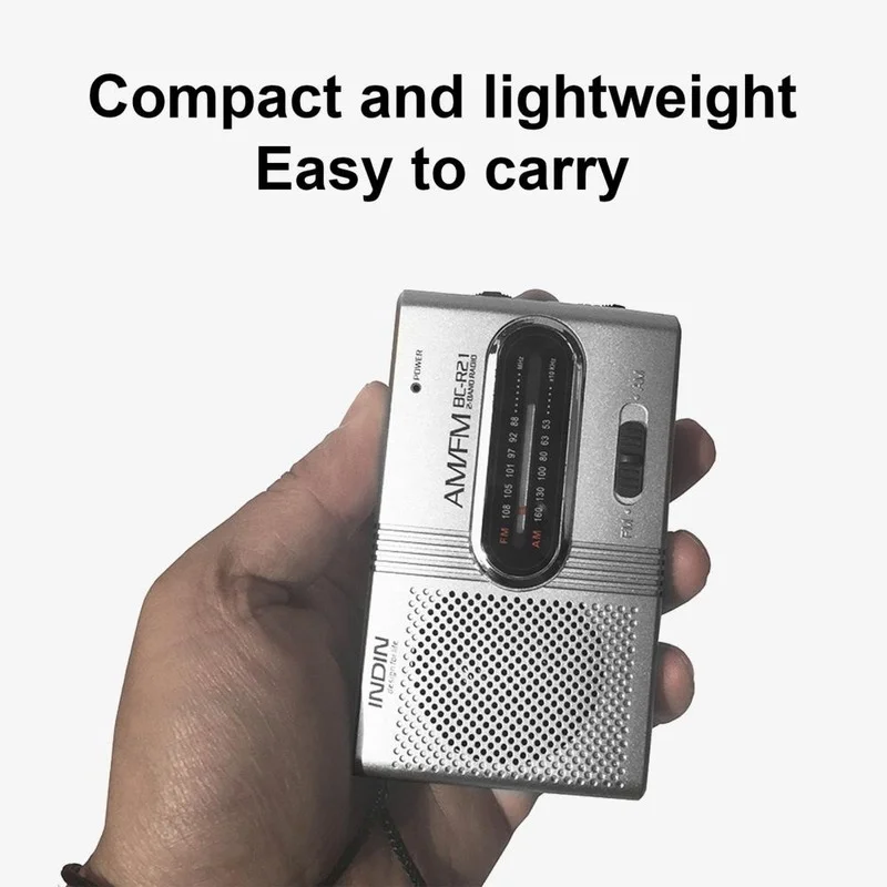 Двухдиапазонный портативный мини-радиоприемник AM / FM с стереоколонкой и