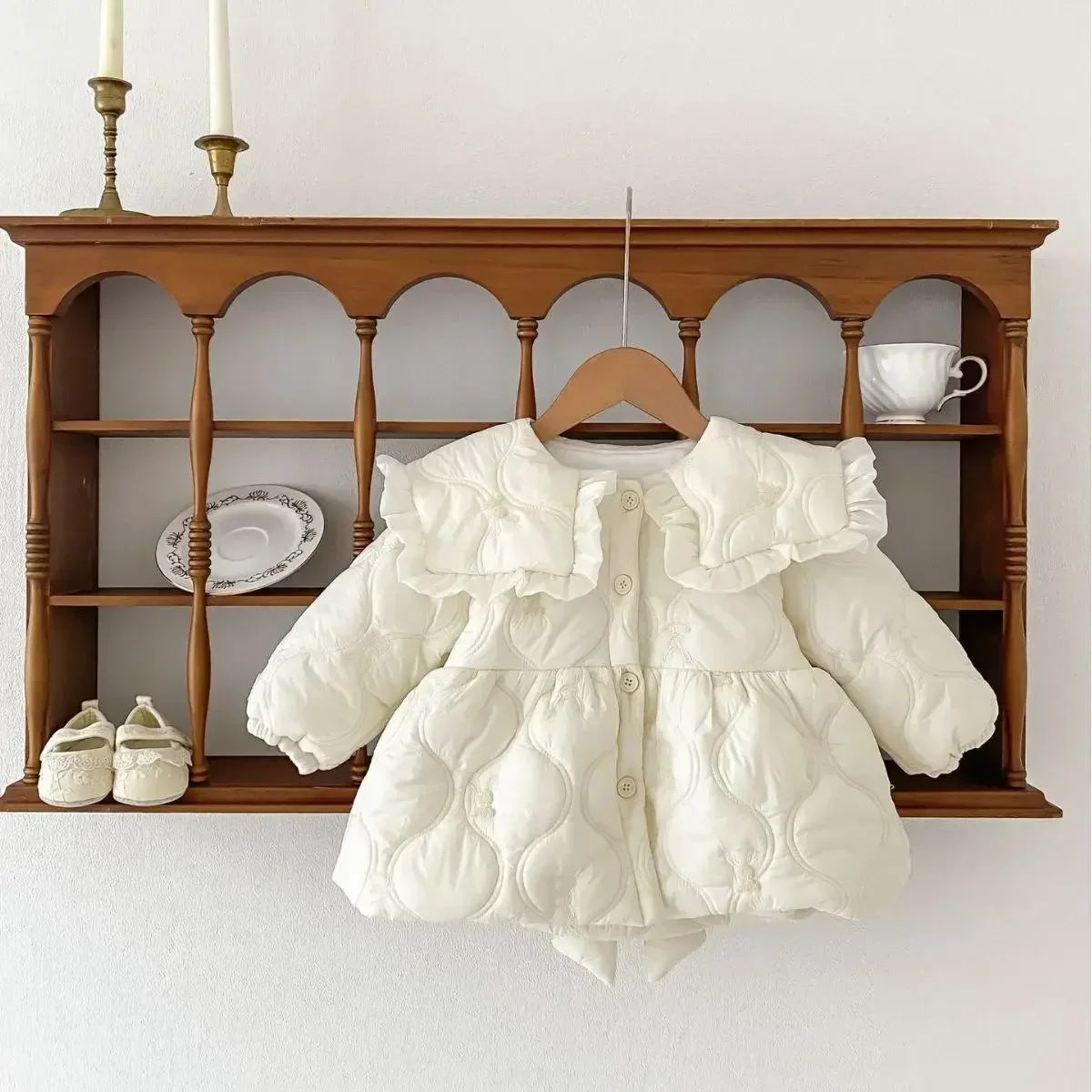 Куртка на хлопковой подкладке для маленьких девочек новинка зимы 2023 бархатное