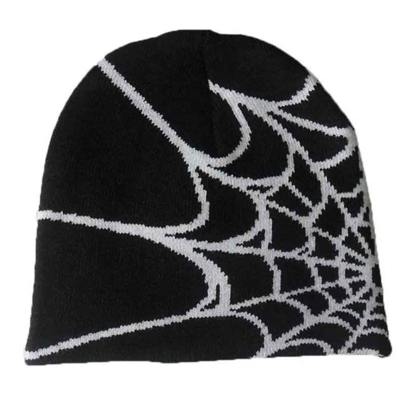 Cap Knitted Pullover Wool Hat Caps Spider Web Printed Warm Hat Hip-hop Fashion Street Punk Winter Knitted Cap Y2K Gothic Unisex 1 Cap Knitted Pullover Wool Hat Caps Spider Web Printed Warm Hat Hip-hop Fashion Street Punk Winter Knitted Cap Y2K Gothic Unisex 1