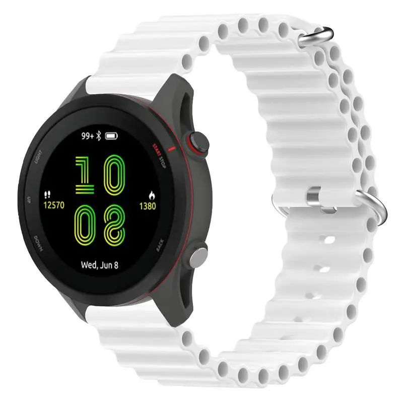 

22mm Silicone Strap ForSamsung ForGalaxy Watch 4/Actice 2/forHuawei Watch GT Silver Color Buckle Bracelet Wristband For Bip