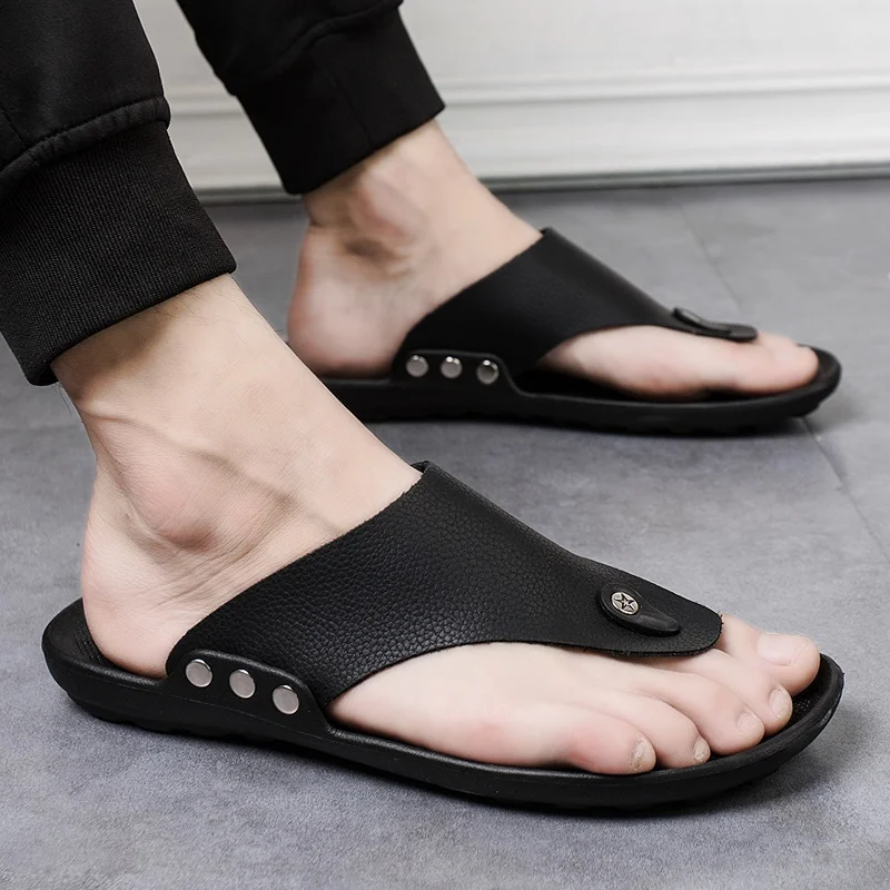 Slides for Men 2022 Summer Flip Flops Casual Slippers Outdoor Beach Fashion Comfortable Shower Sandals Indoor Men Shoes Slippers images - 6