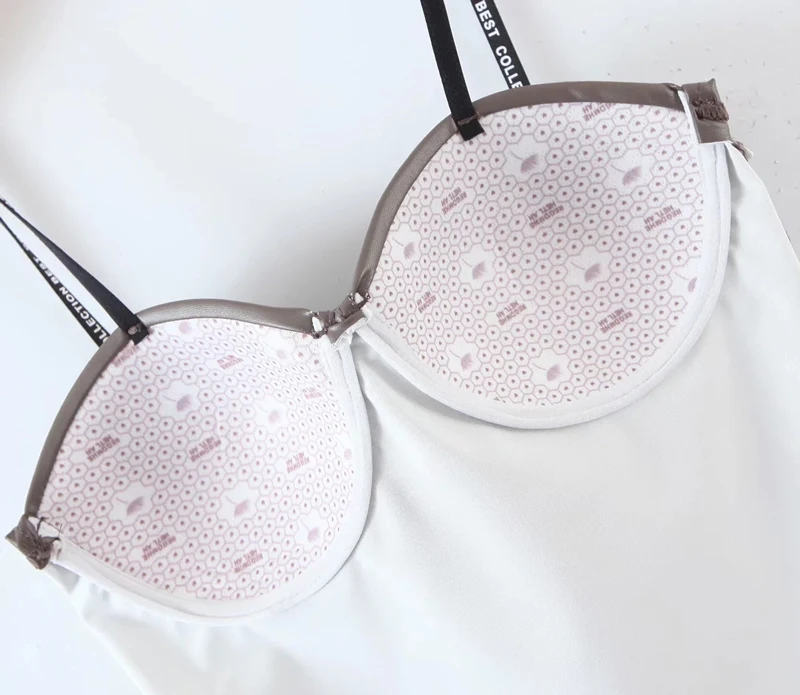 Женский топ на бретельках из искусственной кожи | Майки и топы бретелях