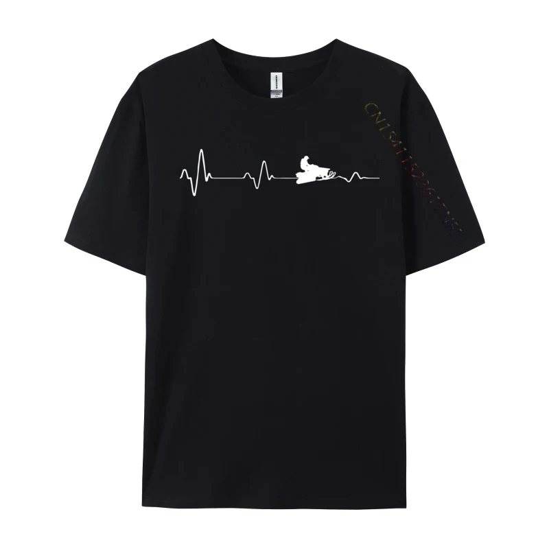 Snowmobile Heartbeat Ekg Pulse Snomobiling Braap Custom Party Top T-Shirts T Shirt For Men High Quality Funny - Цена: 1166
