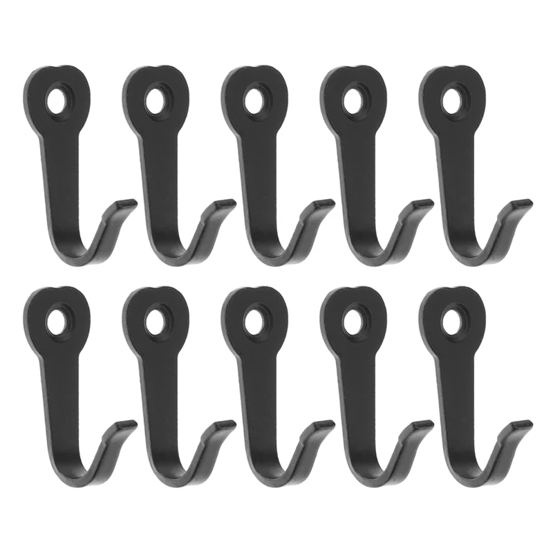 

Y1UU Wrought Iron Black Love Heart Wall Hooks Set of 10 Coat Bag Hat Towel Hanger