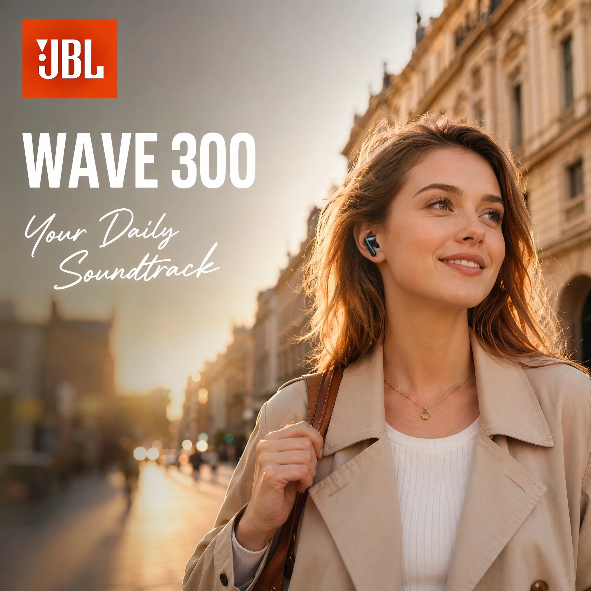Фото Беспроводные Bluetooth-наушники JBL Wave 300 TWS с глубоким басом для спорта и музыки, настоящие беспроводные наушники JBL W300 с микрофоном №2