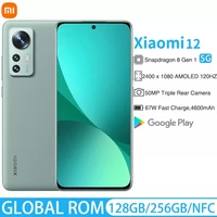original global rom mi xiaomi 12 5g snapdragon 8 mobile phone 12gb 256gb nfc 50mp camera 67w charge amoled screen smartphone
