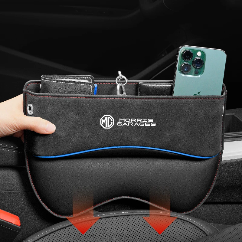 

Universal Car Seat Storage Box For MG ZS EV GS HS Car Seat Gap Organizer Seat Side Bag Reserved Charging Cable Hole accessories