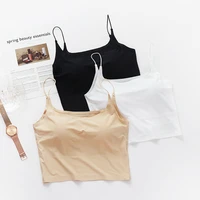 ice silk bras for women tank crop tops seamless bralette underwear beauty back sports lingerie padded cropped female crop tops