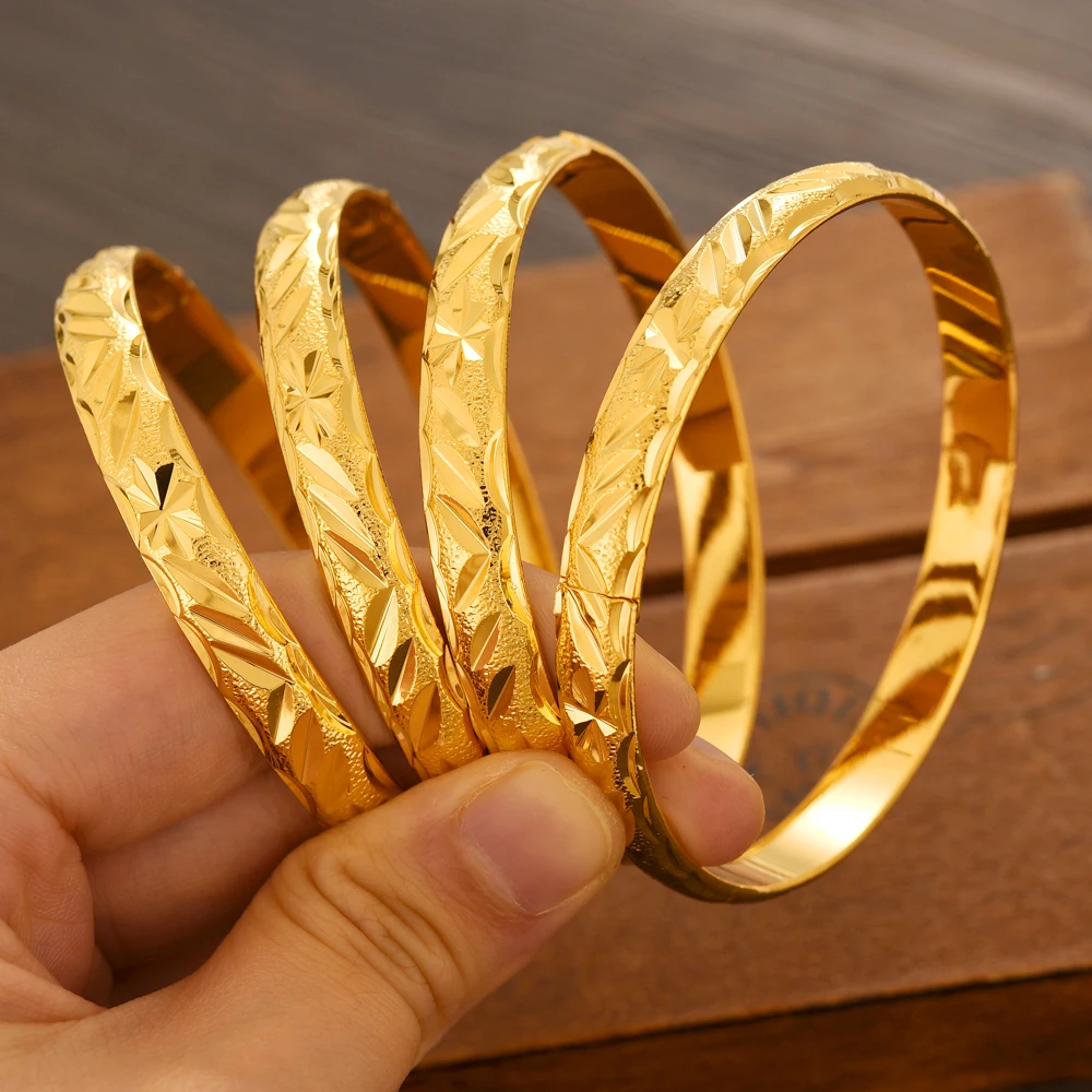 

24K Gold Plated Dubai can open Bangle for Women Middle East Gold Bangles Ethiopian Mesh Bracelets Wedding Jewelry African Gifts