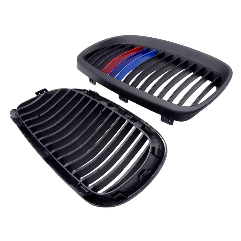 1 Pair for BMW E92 E93 3 Series 320i 328i 330i LCI 2006-2009 Gloss Matte M-color Replacement Front Bumper Kidney Grille Grills | Автомобили