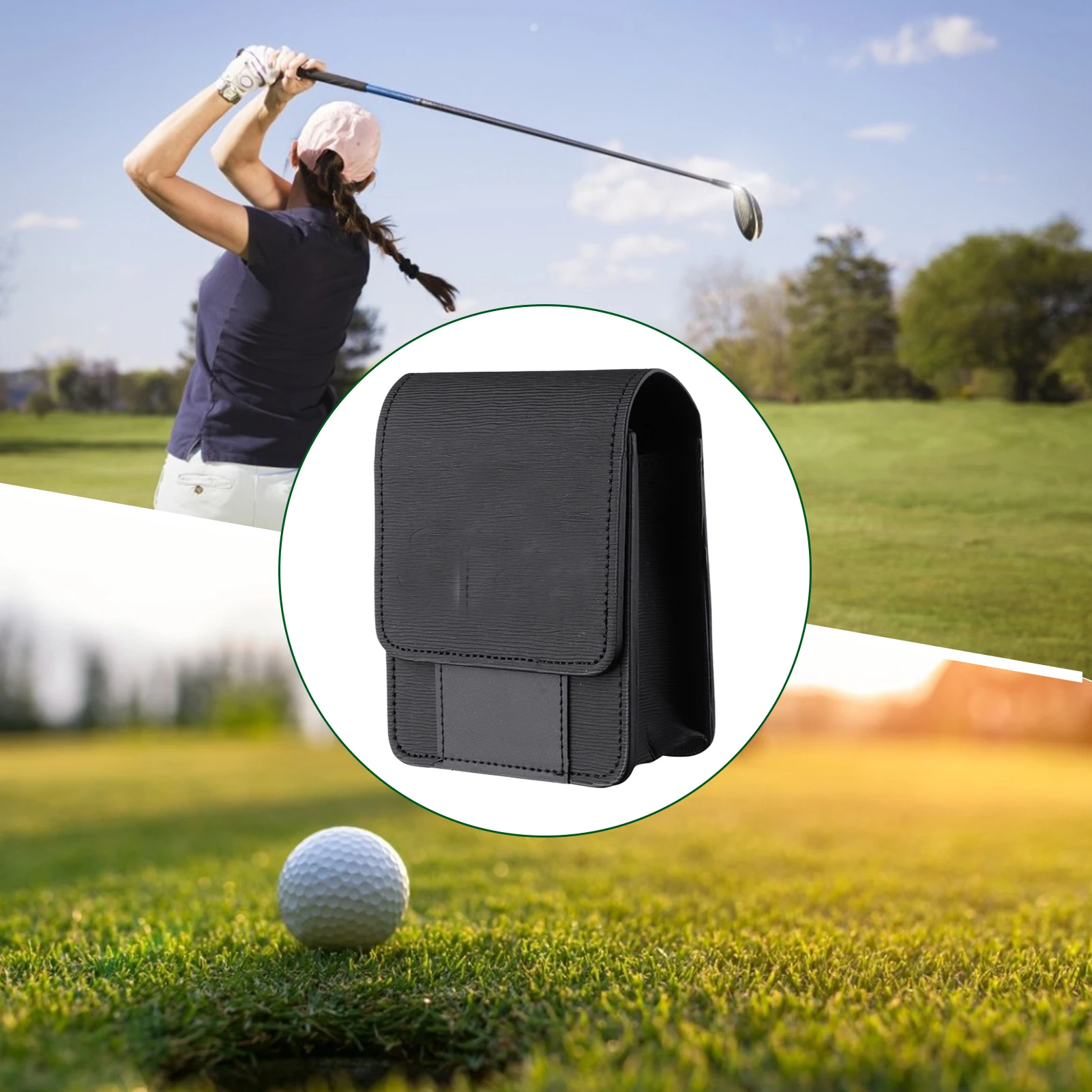 

Portable Golf Rangefinder Leather Bag Rangefinder Hard Shell Case Golf Bag With Magnetic Closure Pocket Golf Accessories