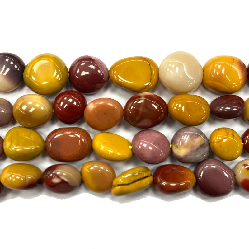 

YWROLE 8-10MM Natural Irregular Stone Beads Egg Yellow Jaspers for Jewelry Making Diy Women Bracelet Necklace Charms 15''