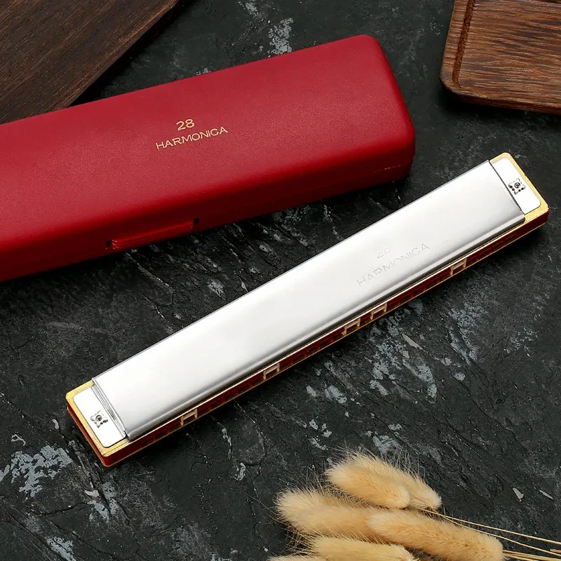 

Импортная полифоническая Гармоника C с 28 отверстиями, широкодиапазонная полифоническая гармоника для начинающих и взрослых, ветровой инст...