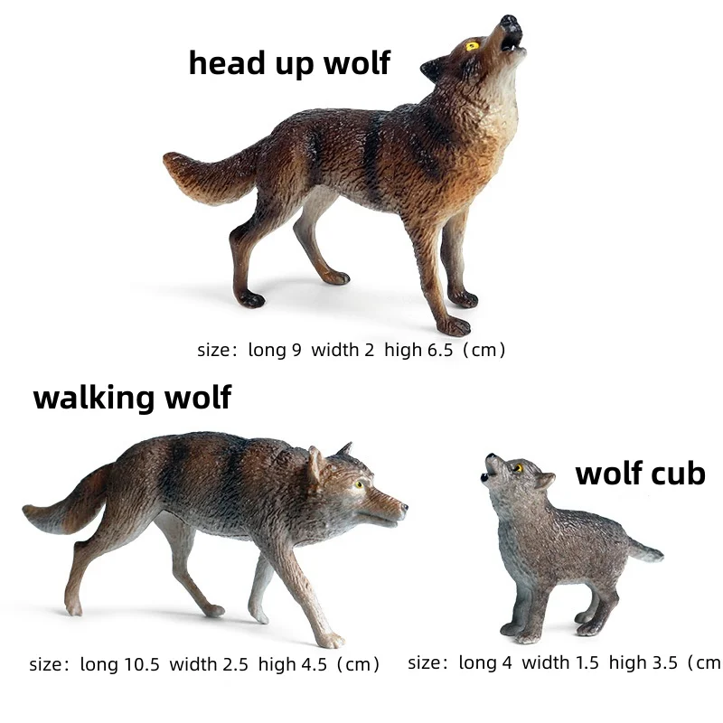 

3 wolves children's toy wolf forest animal growling wolf solid simulation wild animal static cognitive model hand-made ornaments