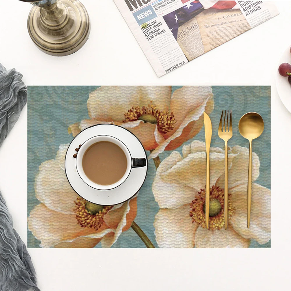 

Table Bowl Mat Placemat Coasters Tableware Mat Pad for Home Wedding Party Flower Placemat for Dining Table Pads