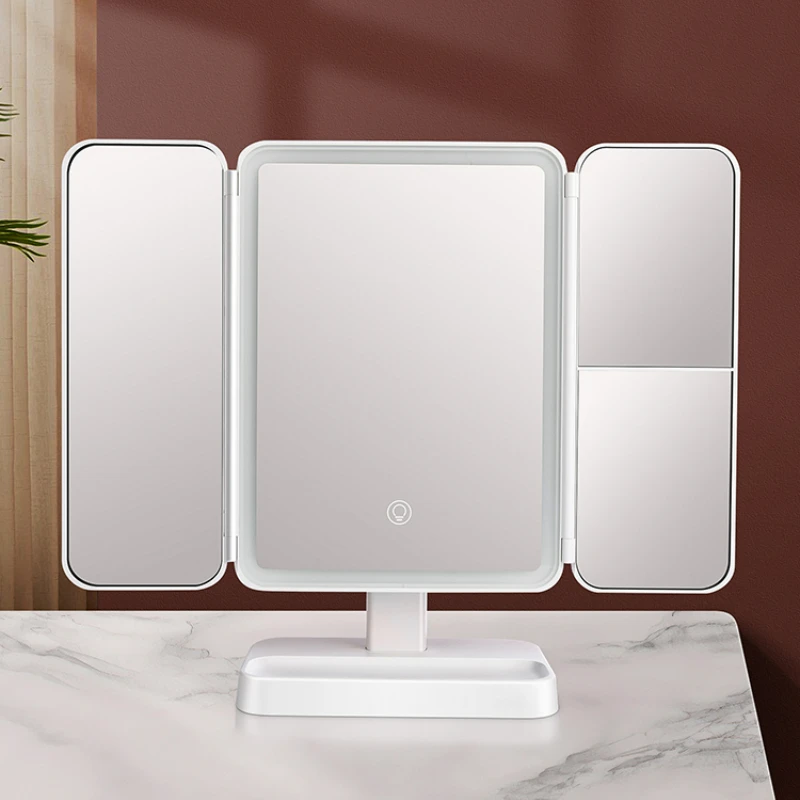 

Aesthetic Led Decorative Mirrors Foldable Makeup Desktop Decorative Mirrors Bedroom Specchio Home Decoration Luxury YY50DM