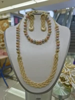 africa dubai jewelry set ball beads copper nigeria necklace bracelet earrings jewelry set women wedding gifts
