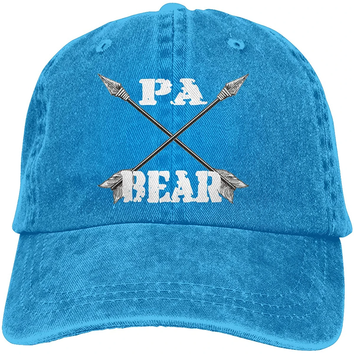 

Papa Bear and Arrow Sports Denim Cap Adjustable Unisex Plain Baseball Cowboy Snapback Hat