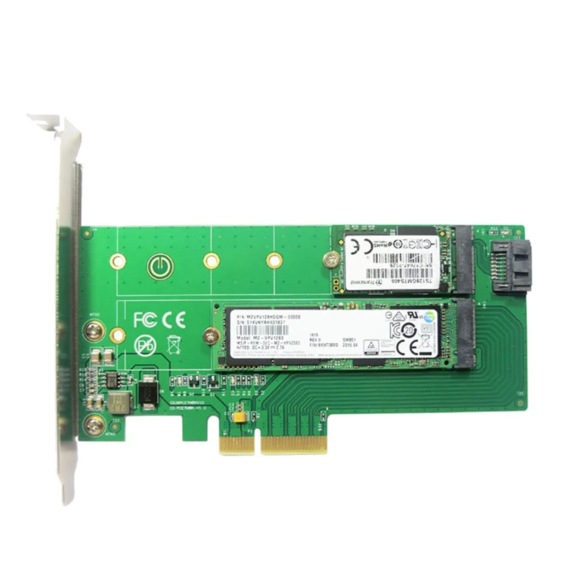 

PCIE4.0 To 2 Port M.2 (B/M Key) NVME/SATA Protocol Adapter Card For 22110 2280 2260 2242 2230 Ssd Dual Voltage Power