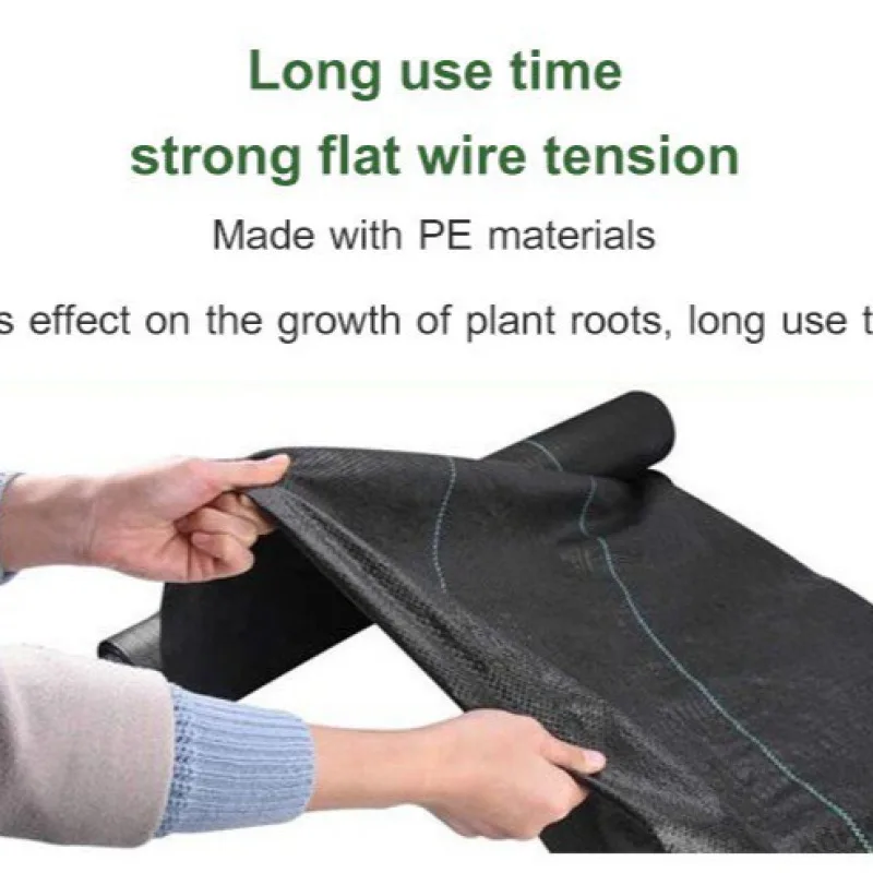 Черная Плетеная садовая дышащая анти-травяная ткань для теплиц