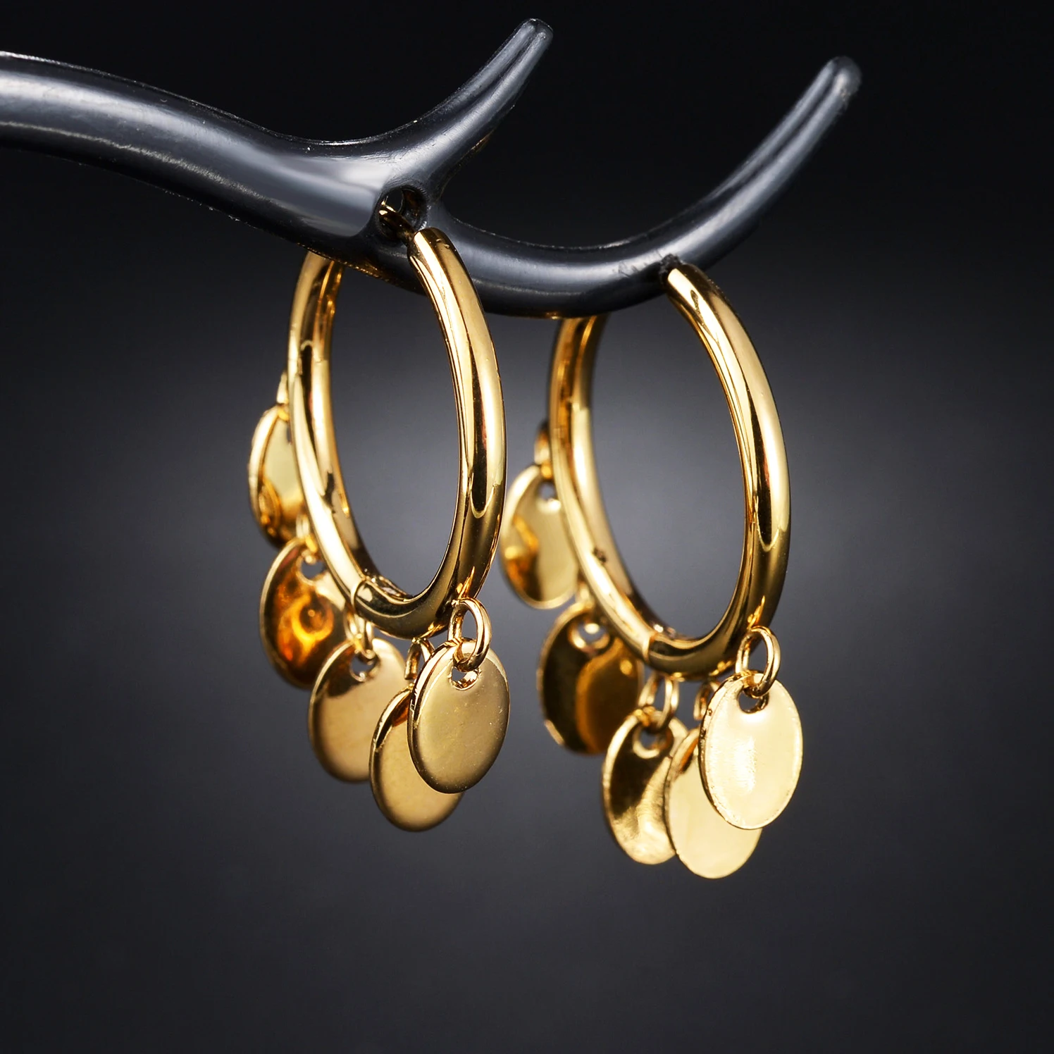 Круглые серьги золотого цвета в богемном стиле для женщин и девочек новинка 2023