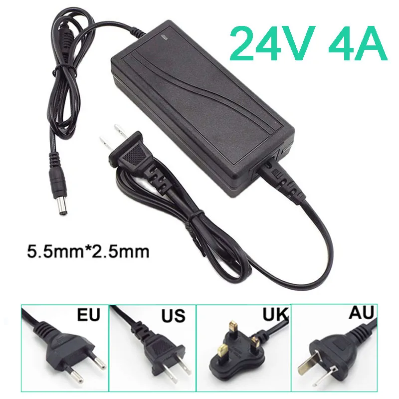 

24V 4A 4000ma AC 110V 220V to DC Adapter Power Supply Converter Charger Switch Transformer Charging For Monitor LED Strips Light