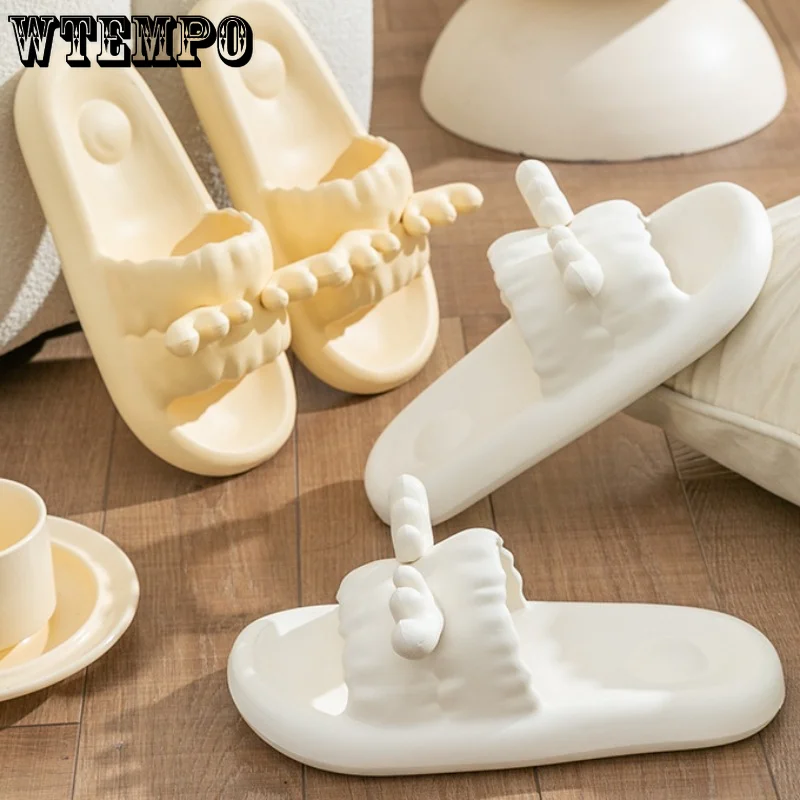 WTEMPO Cute Slippers Antlers Summer Women Anti-Slip Sandal Thick Bottom Bathroom Couple Shoes Soft EVA Beach Slides Wholesale