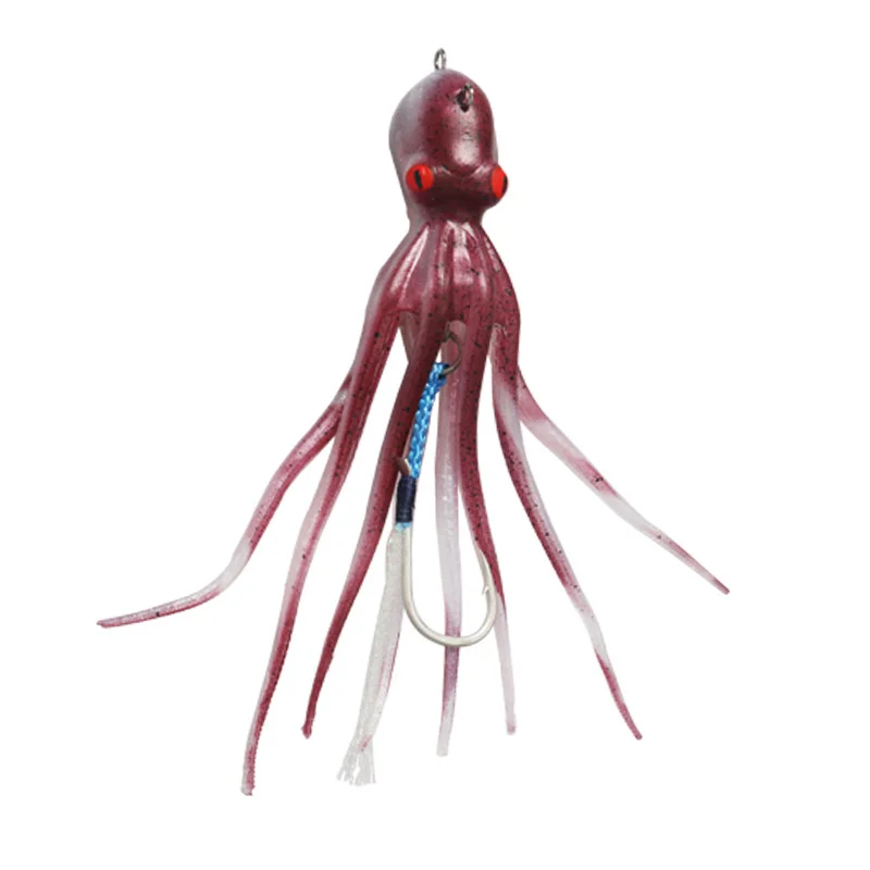 Bite-resistant Octopus Luya Bait Tpe Road Bait Wholesale Squid Soft Bait Sea Fishing Fishing Accessories Luminous Bionic images - 6