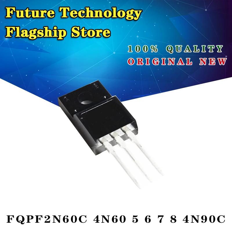 

10 шт., новинка, оригинальный FQPF2N60C 4N60 5 6 7 8 4N90C, прямая штепсельная вилка