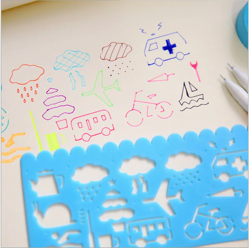 5 шт. Волшебная цветная Радужная бумага для скретч арта набор карт с трафарет