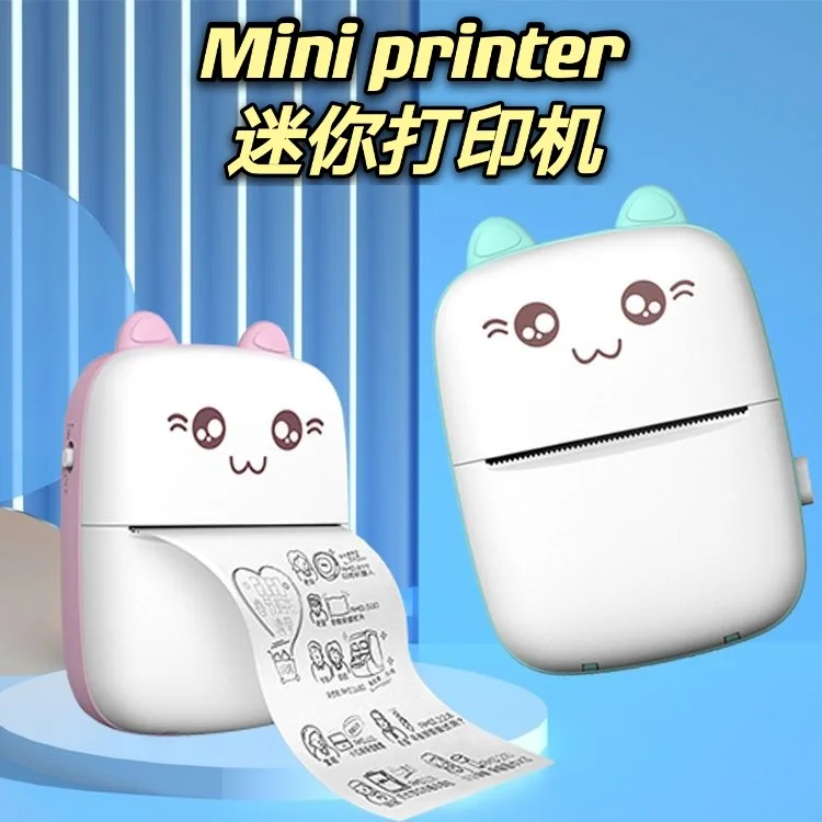 

Sticker Small Portable Wireless Thermal Photo Printer Pocket Student Mini Wrong Title Label Printer Mini Printer for Phone
