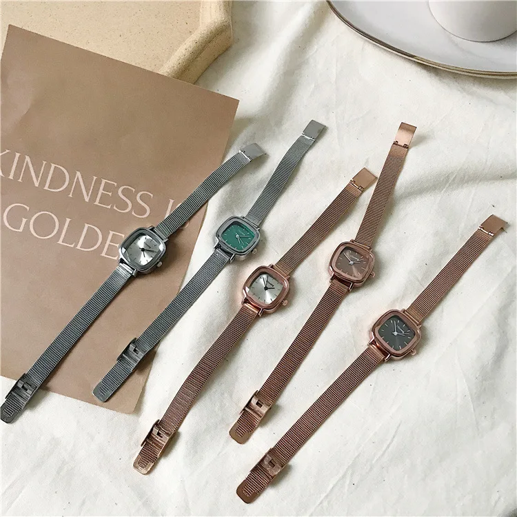 Часы женские с квадратным циферблатом роскошные маленькие водонепроницаемые со