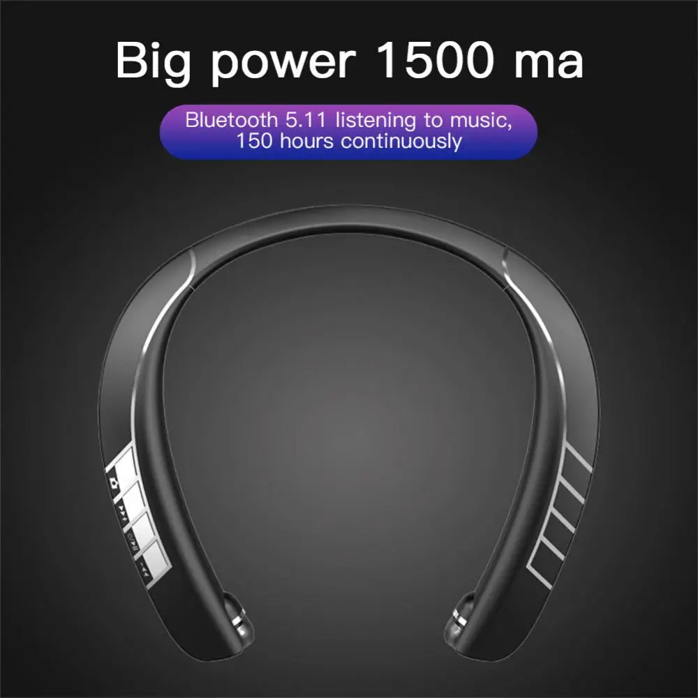

Large Capacity Telescopic Cable Wireless Headset With Mic Headset Long Standby Binaural Running Sports Earbuds