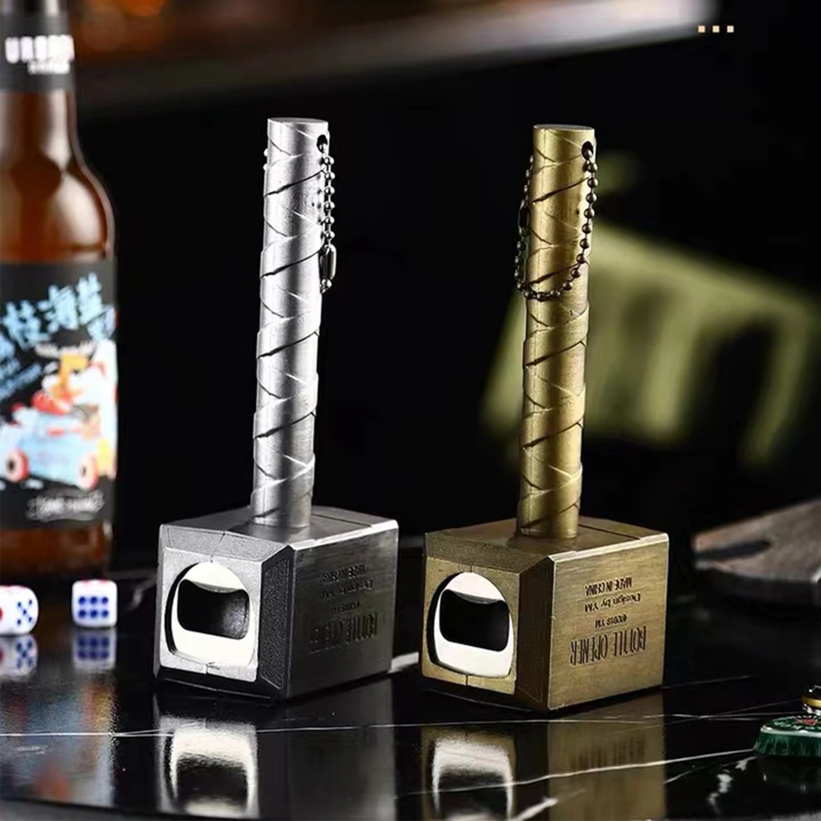 

Premium Thor Hammer Beer Opener with Long Handle - Bottle Opener and Refrigerator Magnet