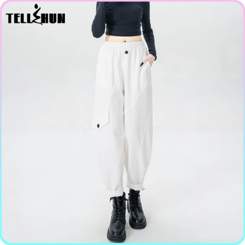Однотонные хлопковые брюки-карго молодежные женские брюки новинка 2024 весенние
