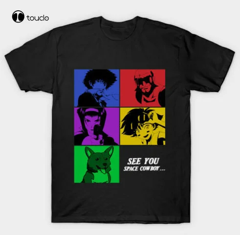 

R2 Cowboy Bebop See You Space Cowboy Pop Art Style Manga Black T-Shirt S-5XL t shirts for women fashion