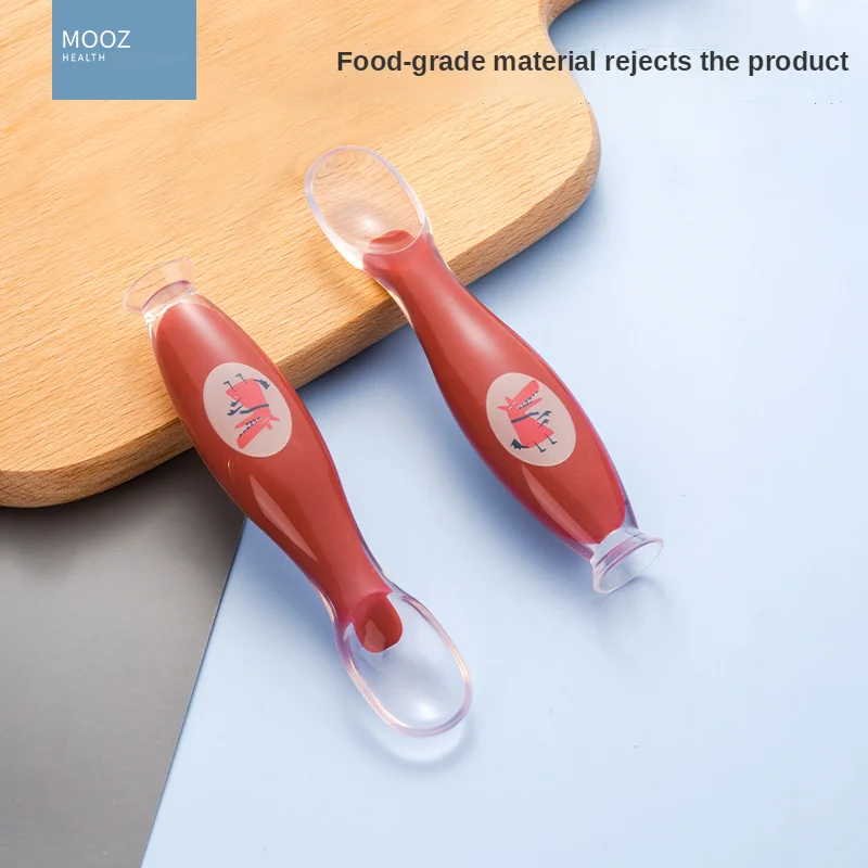 

Baby Twist Fork Spoon Suit Auxiliary Food Silicone Spoons Infant Training Spoon Curved Portable PP Tableware Sets