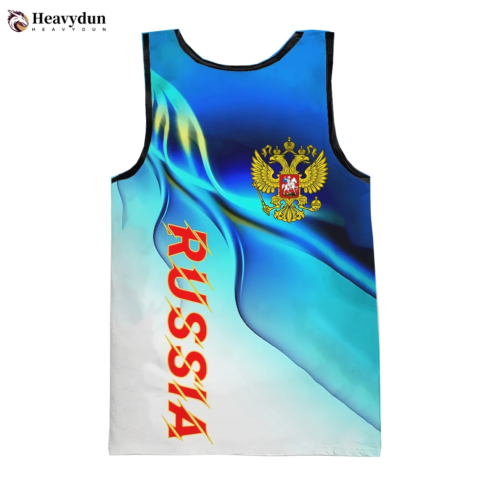 

2023 Newest Russia Eagle Fashion Eagle Summer Men Tank Tops Sleeveless Spring Harajuku Personality 3D Printed Beach Tops Tees