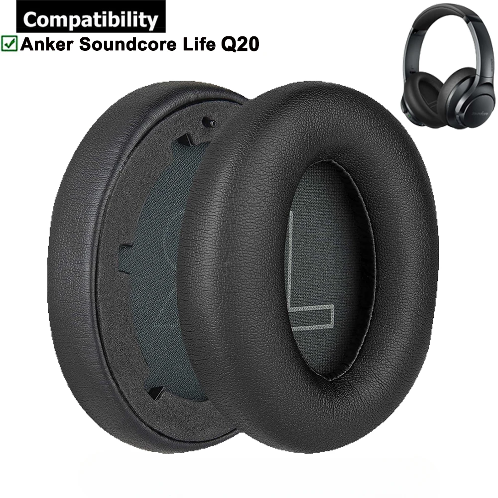 Сменные амбушюры из протеиновой кожи для наушников Anker Soundcore Life Q20 + BT Plus