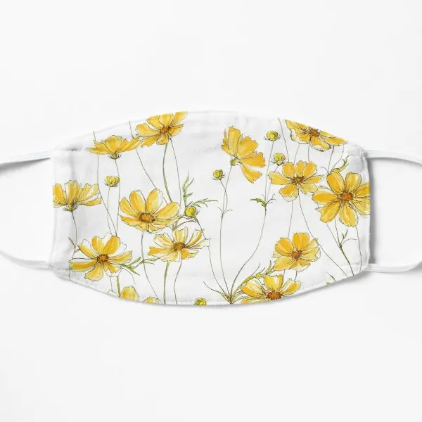 

Yellow Cosmos Flowers Flat Printing Face Mask Anti Dust Windproof Cotton Cosplay Haze Mouth Cute Fashion Accessories Pattern